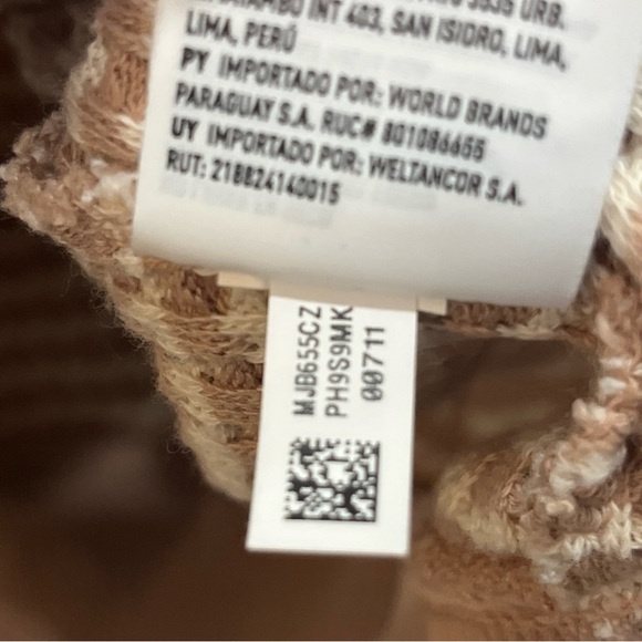 AMERICAN EAGLE AE BIG HUG WAFFLE CREW NECK SWEATSHIRT OVERSIZED CREAM TAN SZ S - Picture 9 of 9